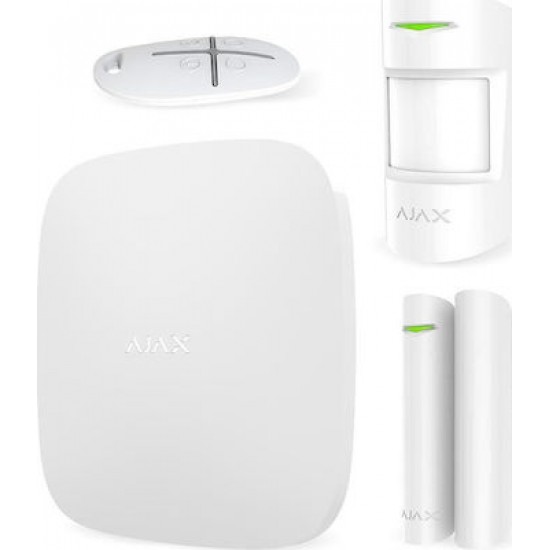 Ajax Starter Kit White 7564 - Πακέτο ασύρματου συναγερμού επεκτάσιμο - Επικοινωνία μέσω LAN / GPRS / GSM
