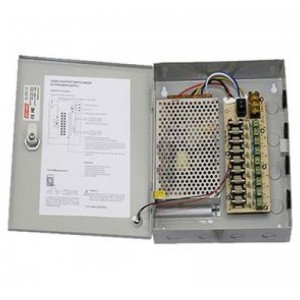 Τροφοδοτικό Καμερών Switching Κλειστού Τύπου 10A σε μεταλλικό κουτί για 9 κάμερες