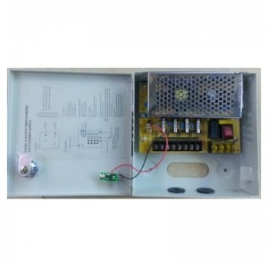 Τροφοδοτικό Καμερών Switching Κλειστού Τύπου 3A σε μεταλλικό κουτί για 4 κάμερες